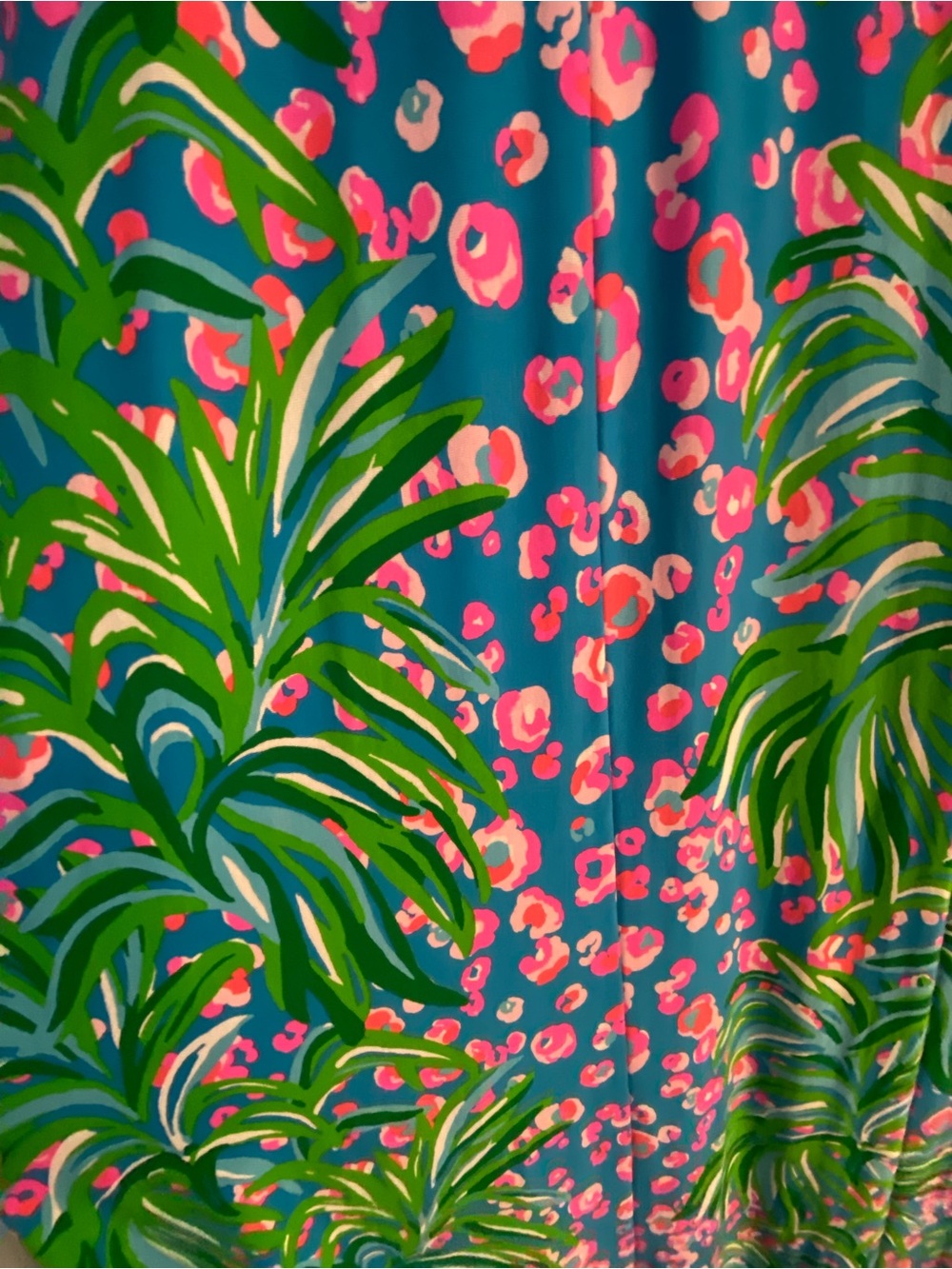 Lilly Pulitzer Blue Maxi Dress with Green Palm & Pink Floral Print - Picture 3 of 8